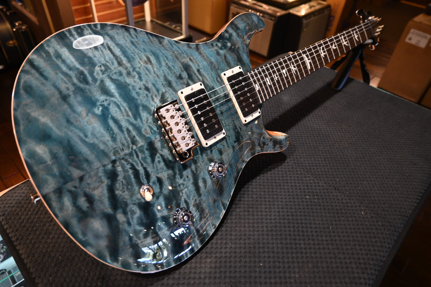 PRS Wood Library CE 24 Quilt - Blue Crab Blue Guitar #2087 - Danville Music