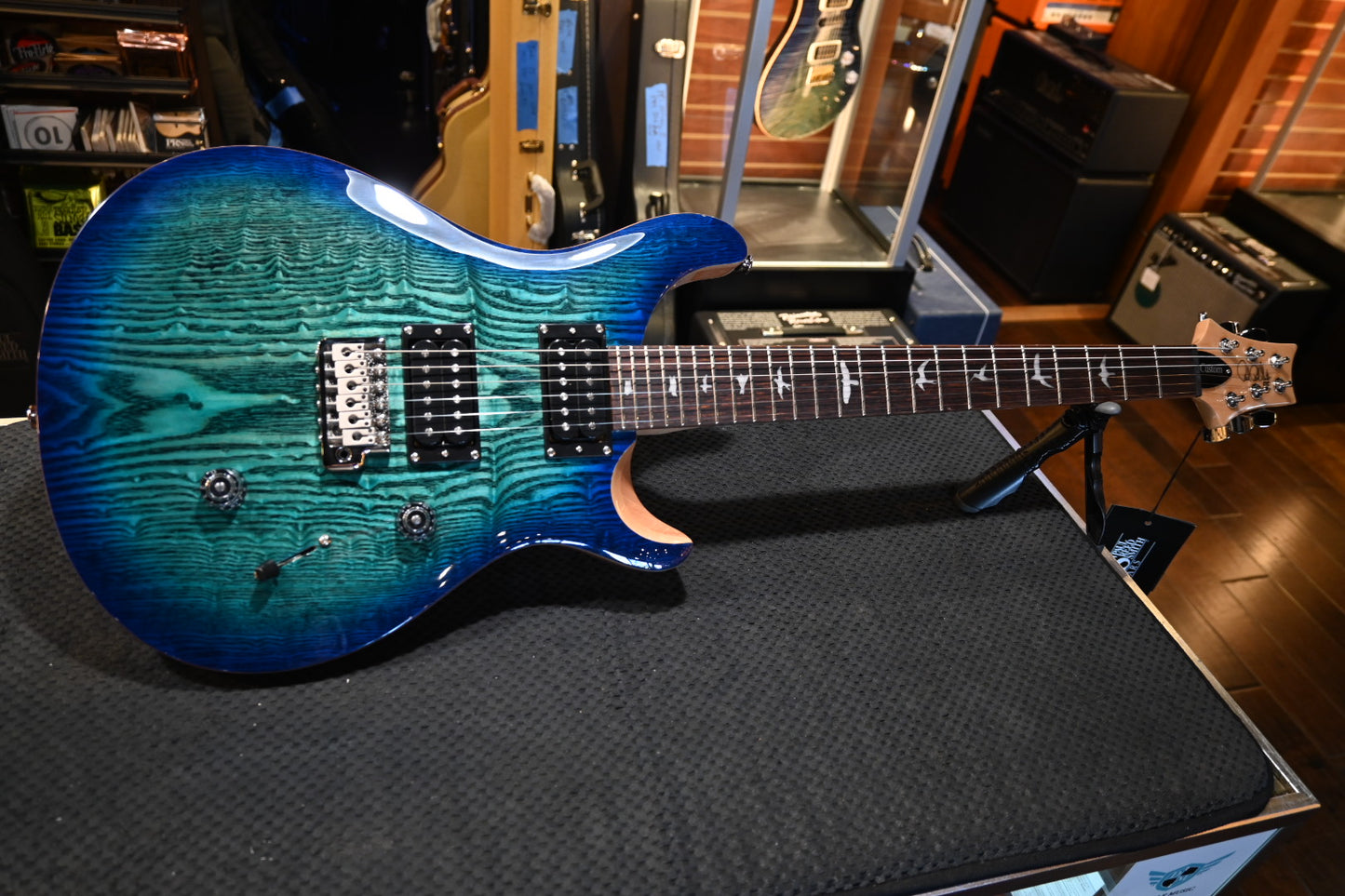 PRS SE “Exotic” Custom 24 Swamp Ash Limited - Lake Blue Guitar #3776 - Danville Music
