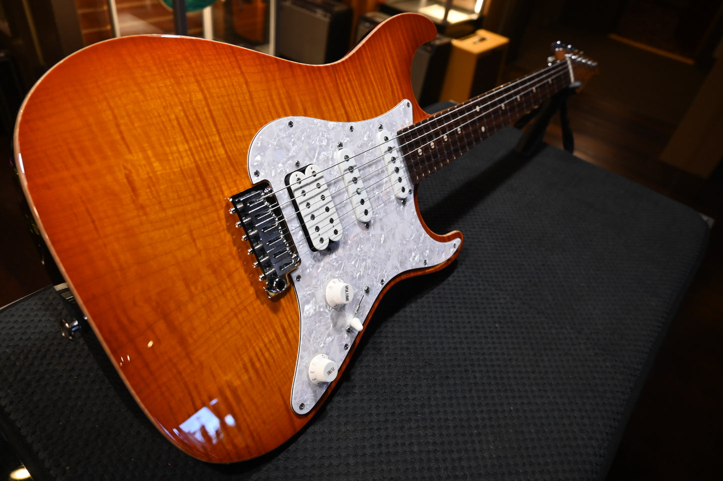 Suhr Standard Plus Pau Ferro - Trans Honey Amber Burst Guitar #6165 - Danville Music