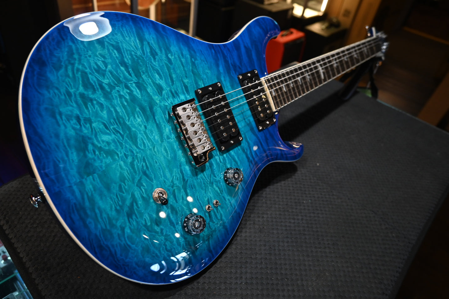 PRS SE Custom 24-08 Quilt - Lake Blue Guitar #0489 - Danville Music