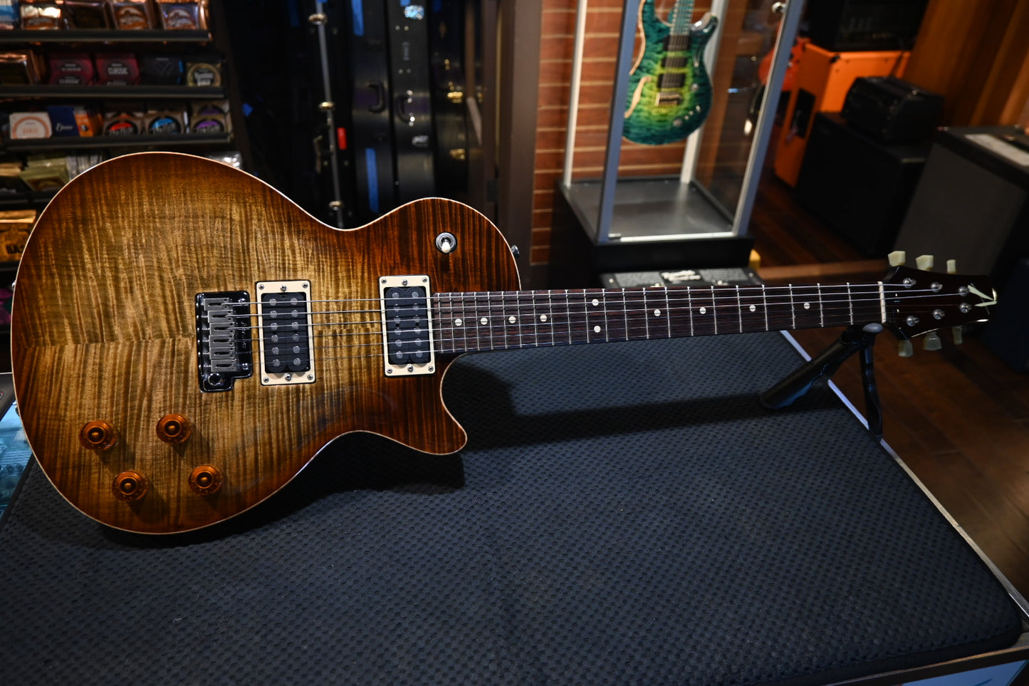 Tom Anderson Bulldog 2012 - Light Tiger Eye Burst Guitar #912P - Danville Music