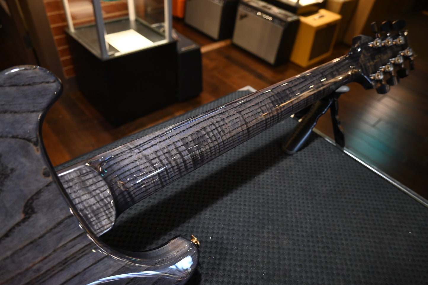 PRS Private Stock Custom 24 7-String Multi-Scale Spalted Maple - Sub Zero Silver Leaf Guitar #9970 - Danville Music