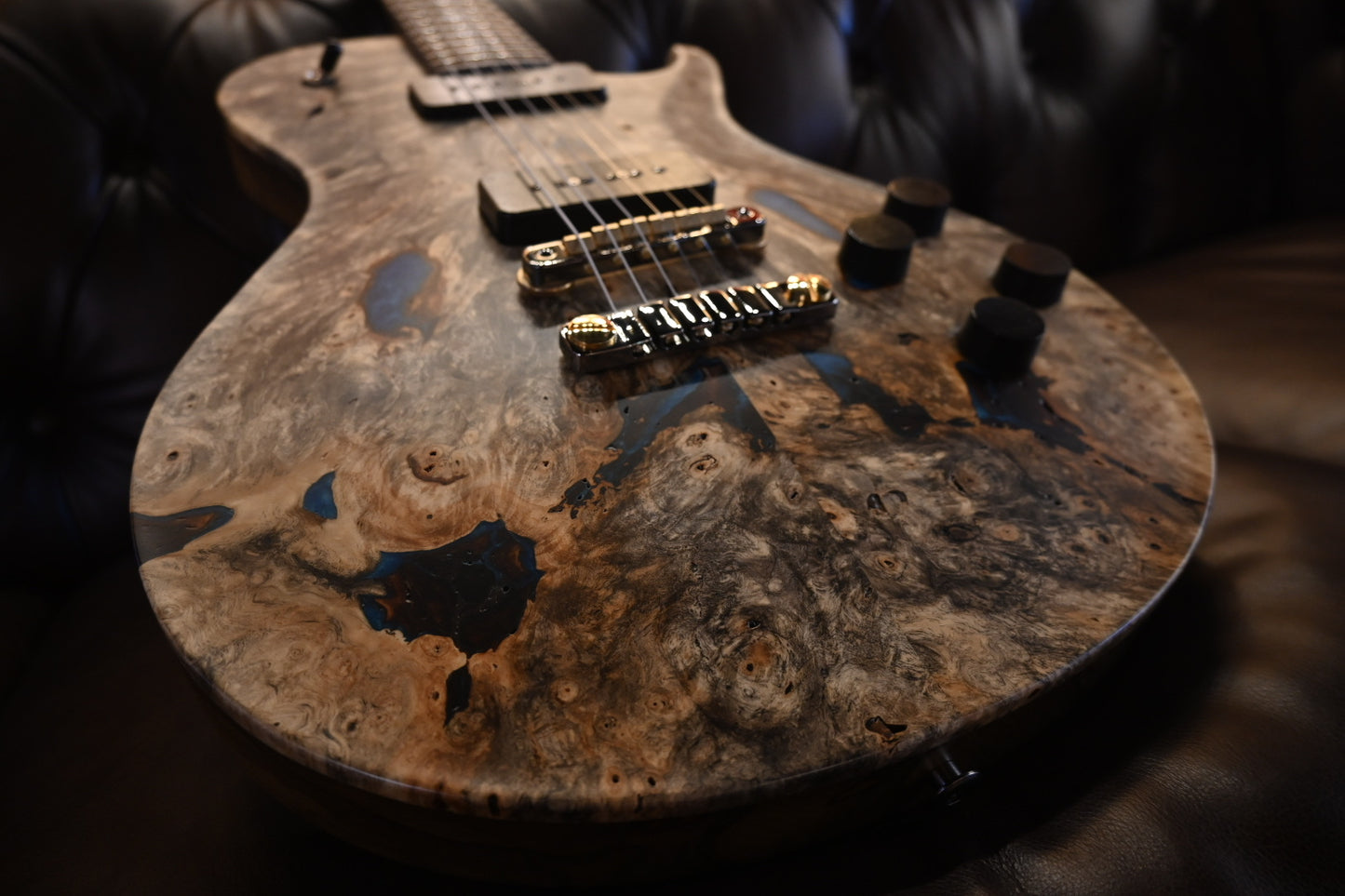 PRS Private Stock McCarty SC 594 Single-Cut Buckeye Burl “White Walker” - Blue Resin Fill Guitar #10496 - Danville Music