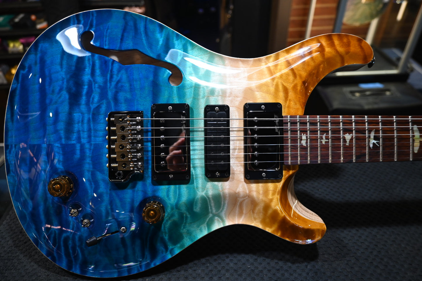 PRS Wood Library Special Semi-Hollow Danville Music 35th Anniversary Artist Top - Beach Fade Guitar #5858