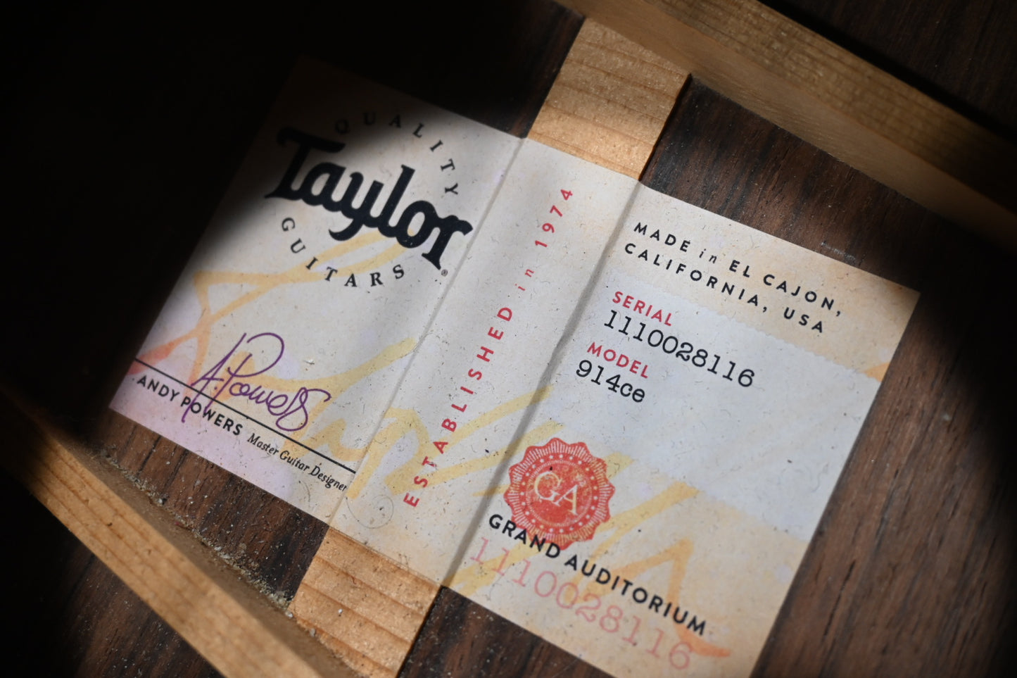 Taylor 914ce 2018 - Natural Guitar #8116