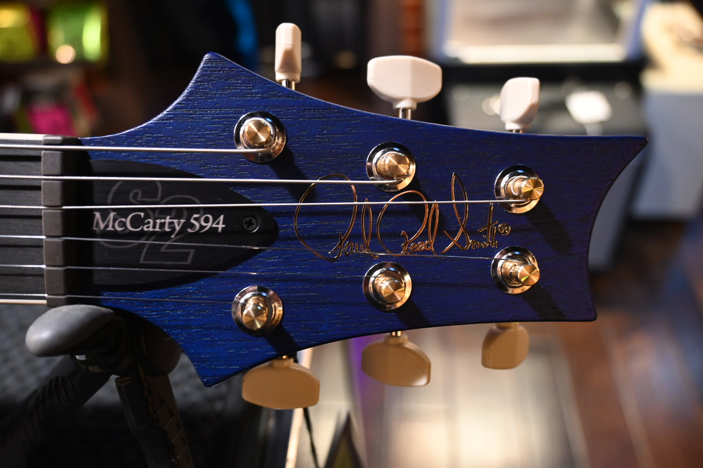PRS Wood Library S2 McCarty SC 594 Single-Cut Quilt - Faded Gray Black Blue Burst Satin Guitar #9200 - Danville Music