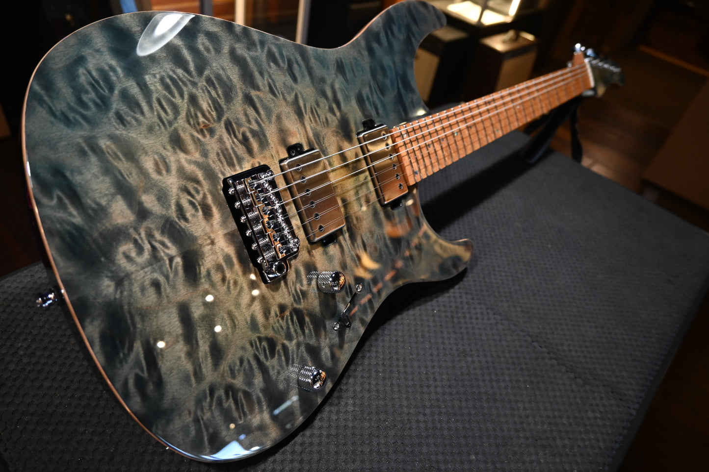 Mayon s Aquila Elite S 6 - Faded Trans Aquamarine Guitar #7442