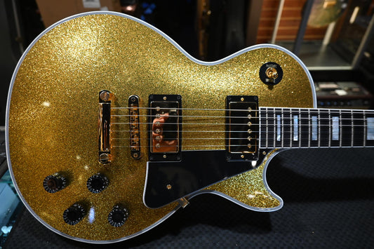 Gibson Custom Shop Les Paul Custom 2024 M2M - Gold Sparkle Guitar #1715 - Danville Music