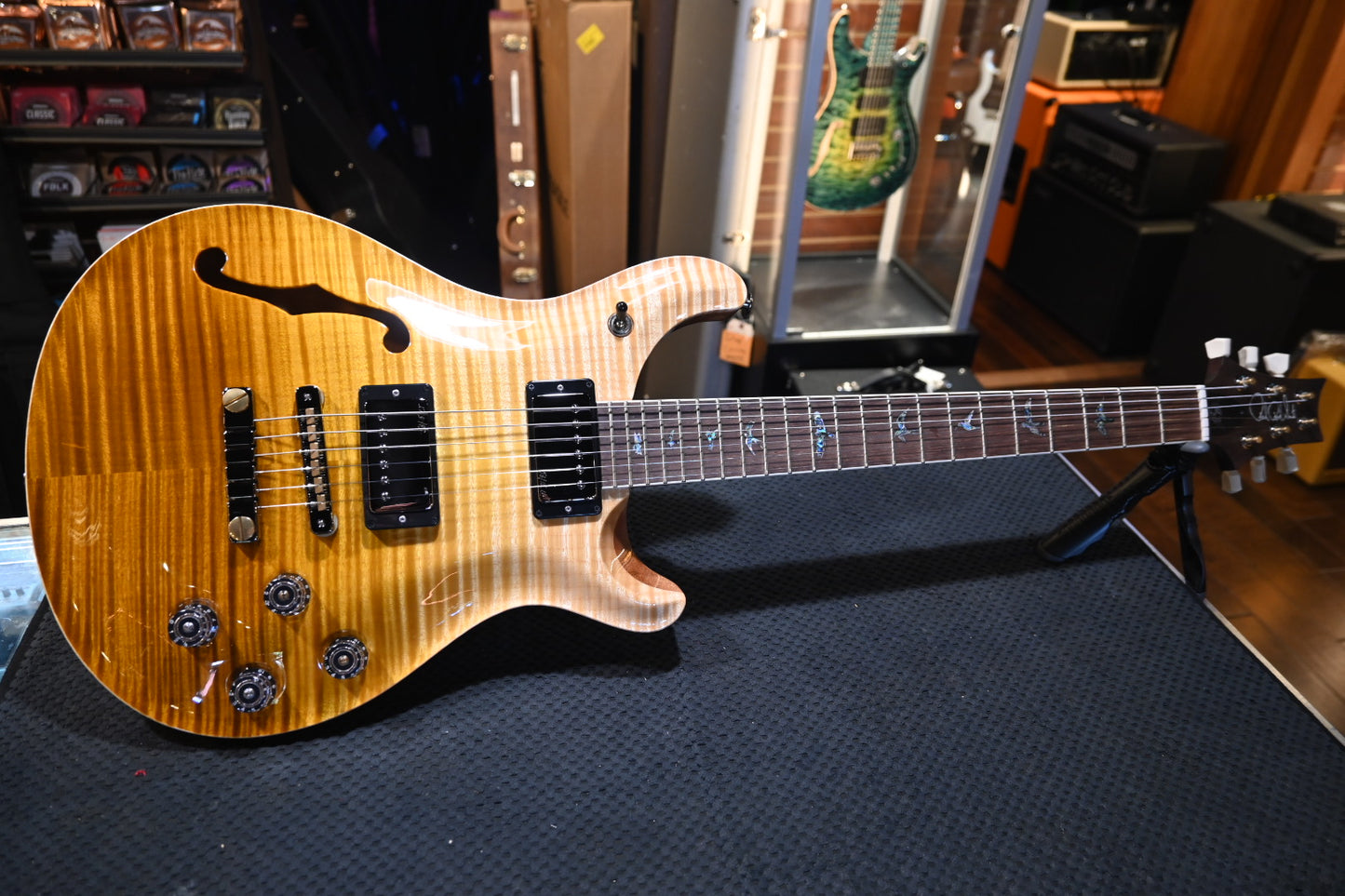 PRS Wood Library McCarty 594 Semi-Hollow Danville Music 35th Anniversary Artist Top - Gold Storm Fade Guitar #2877
