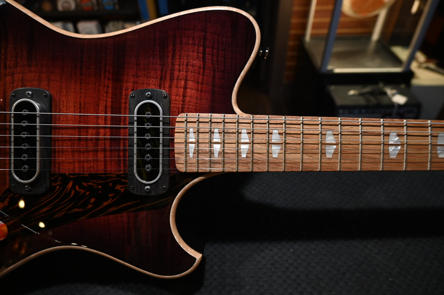 Powers Electric A-Type Select Maple PF42 CamTail - Cabernet Red Guitar #A701 - Danville Music