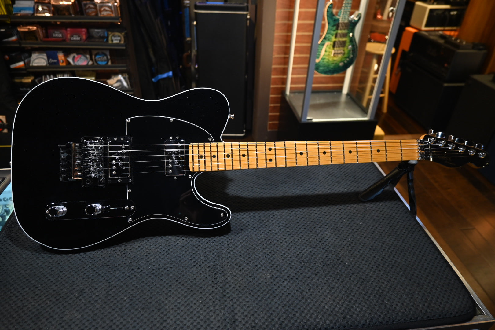 Fender American Ultra Luxe Telecaster Floyd 2023 - Mystic Black Guitar #2790 - Danville Music