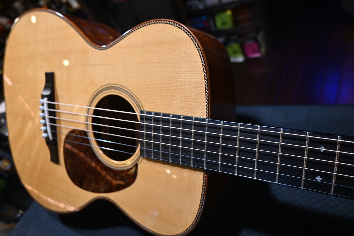 Bourgeois Custom OO DB Signature 2016 Adirondack/Figured Mahogany Guitar #7533 - Danville Music