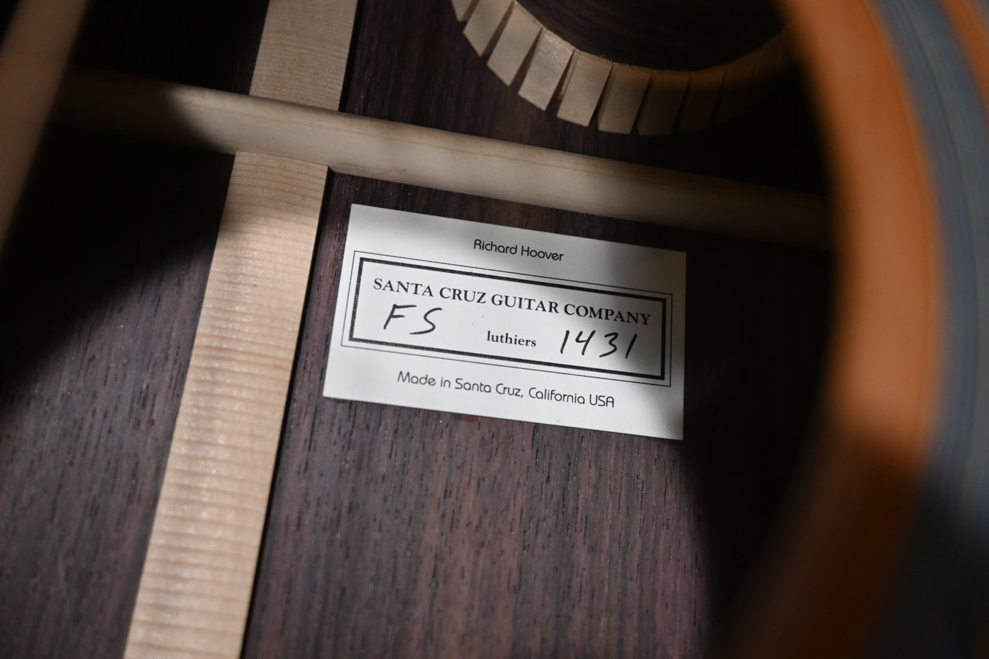 Santa Cruz Fingerstyle Model Orcas Island Cedar/Indian Rosewood Guitar #1431