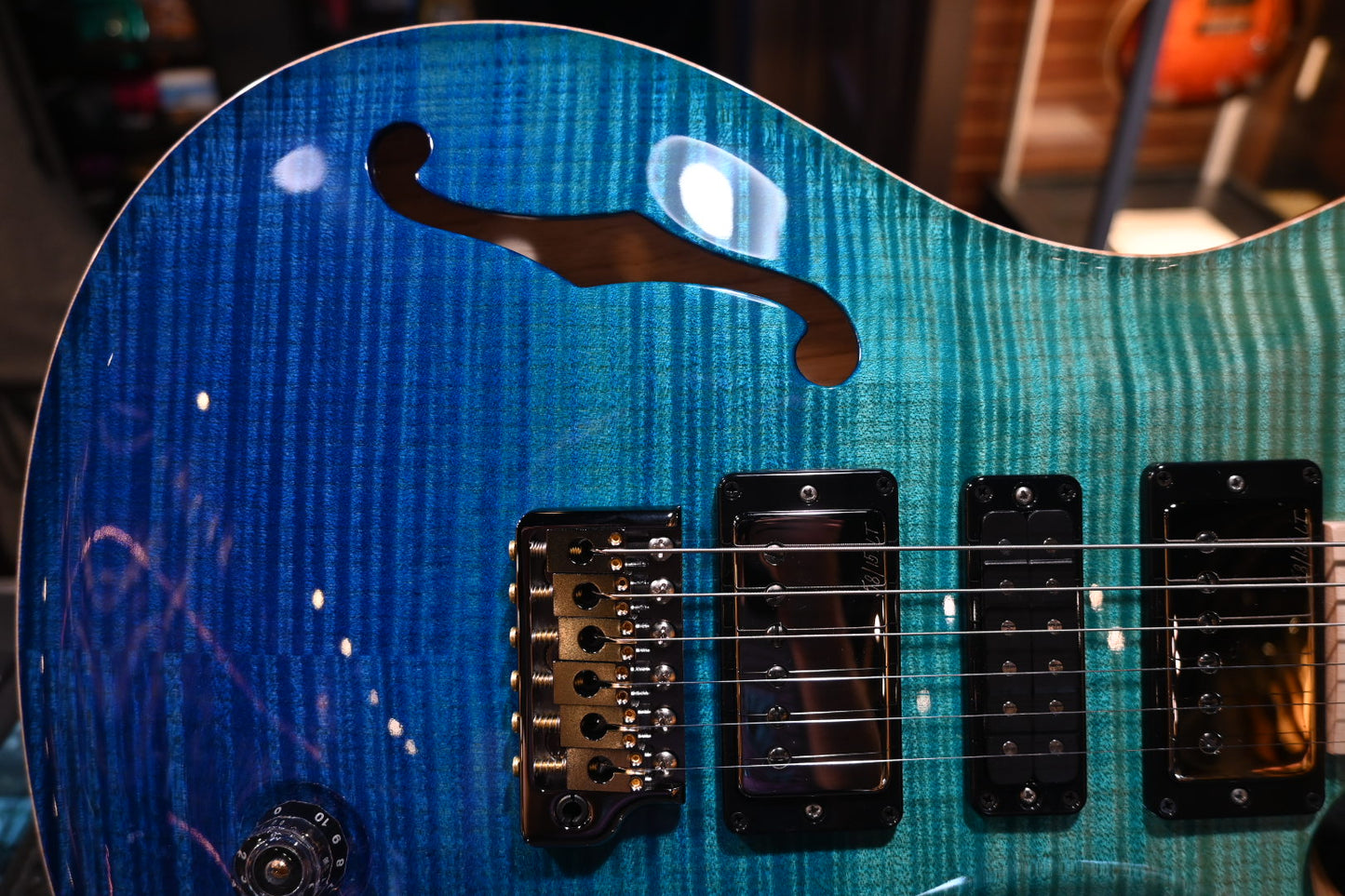 PRS Wood Library Special Semi-Hollow 10-Top Swamp Ash - Blue Fade Guitar #3308 - Danville Music