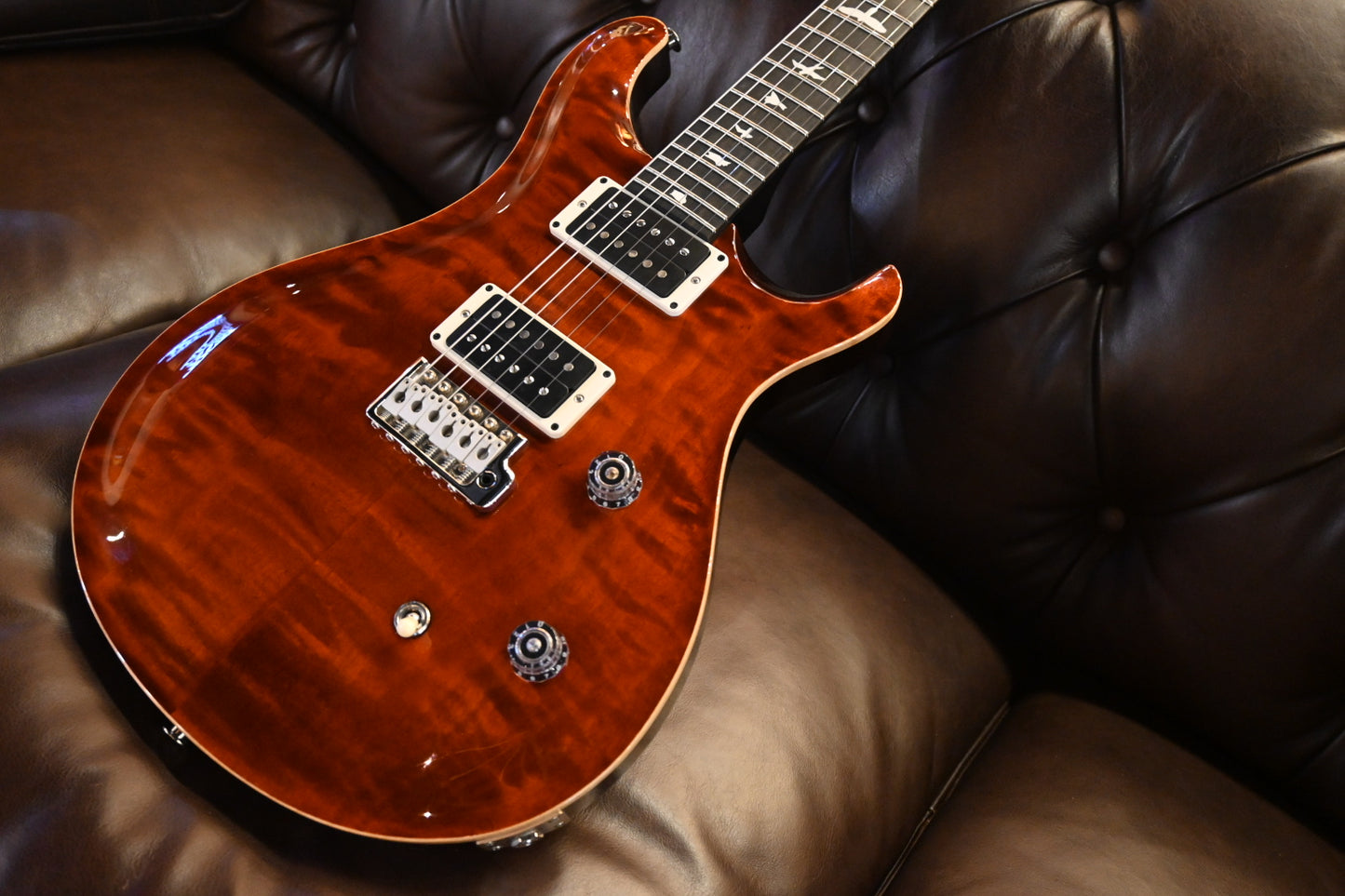 PRS Wood Library CE 24 Quilt - Tortoise Shell Guitar #7608 - Danville Music