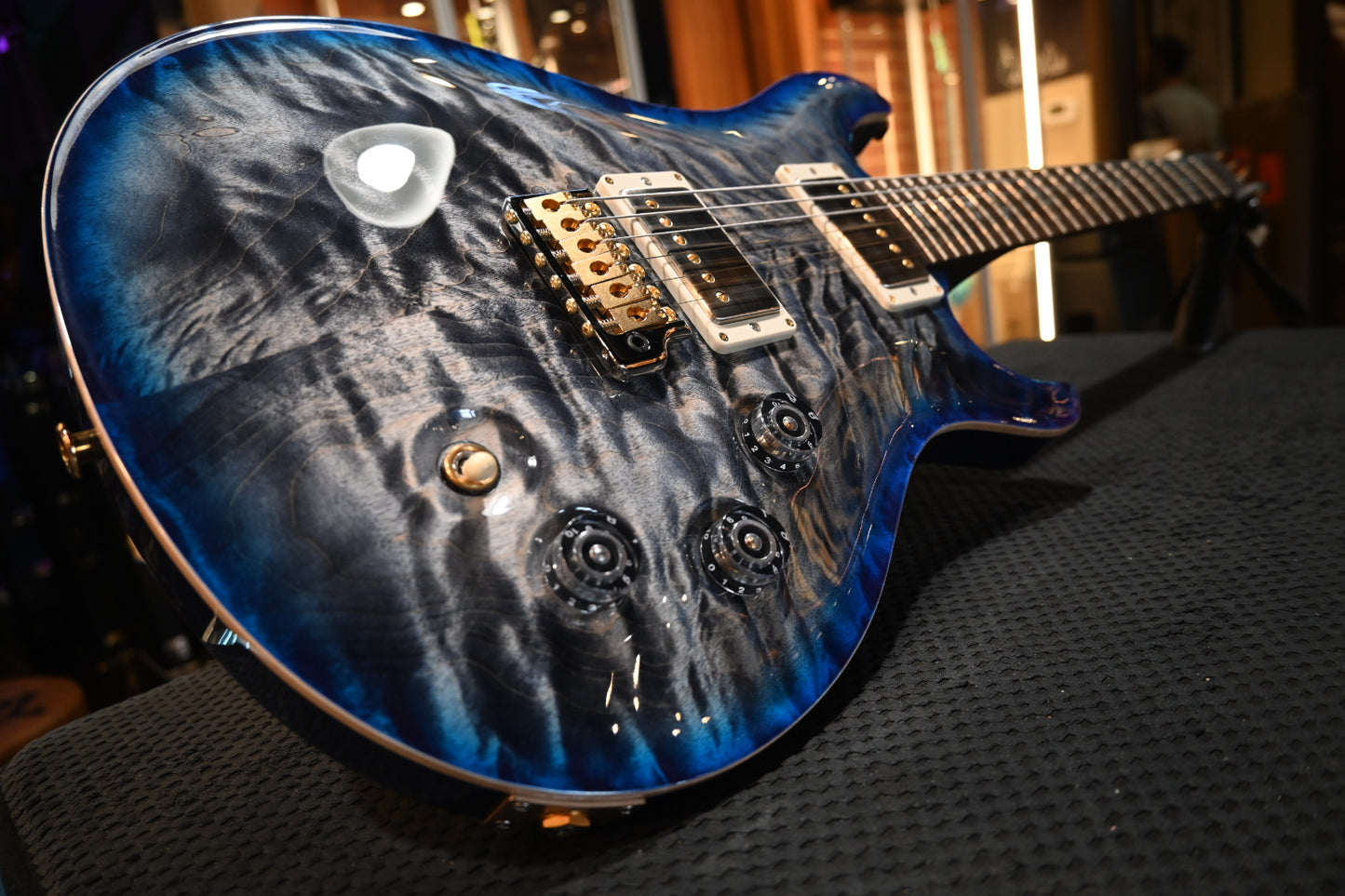 PRS Wood Library DGT 10-Top Quilt Brazilian Rosewood - Charcoal Blue Burst Guitar #0075 - Danville Music