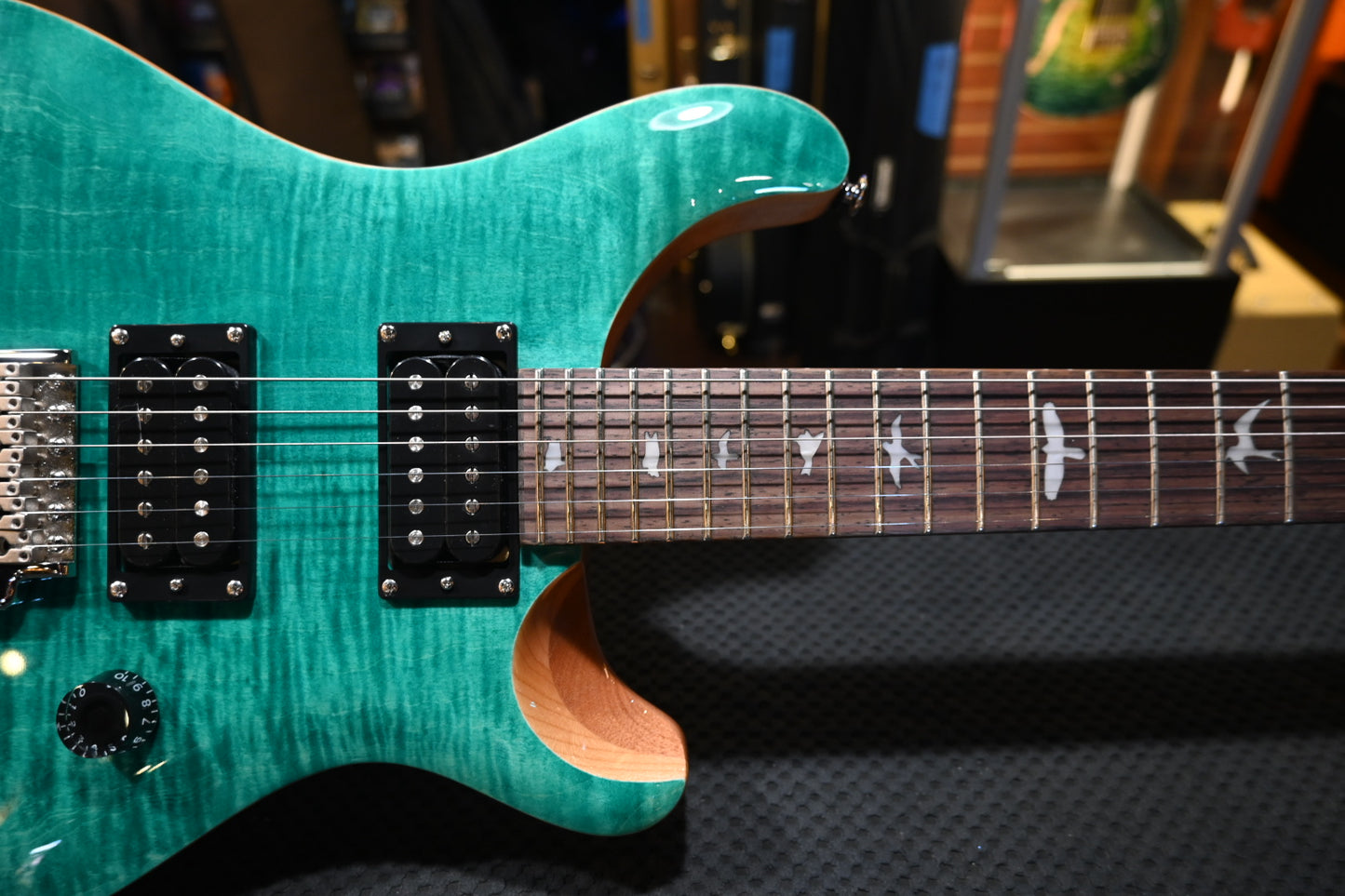 PRS SE Custom 24 Flamed Maple Veneer - Turquoise Guitar #3643 - Danville Music