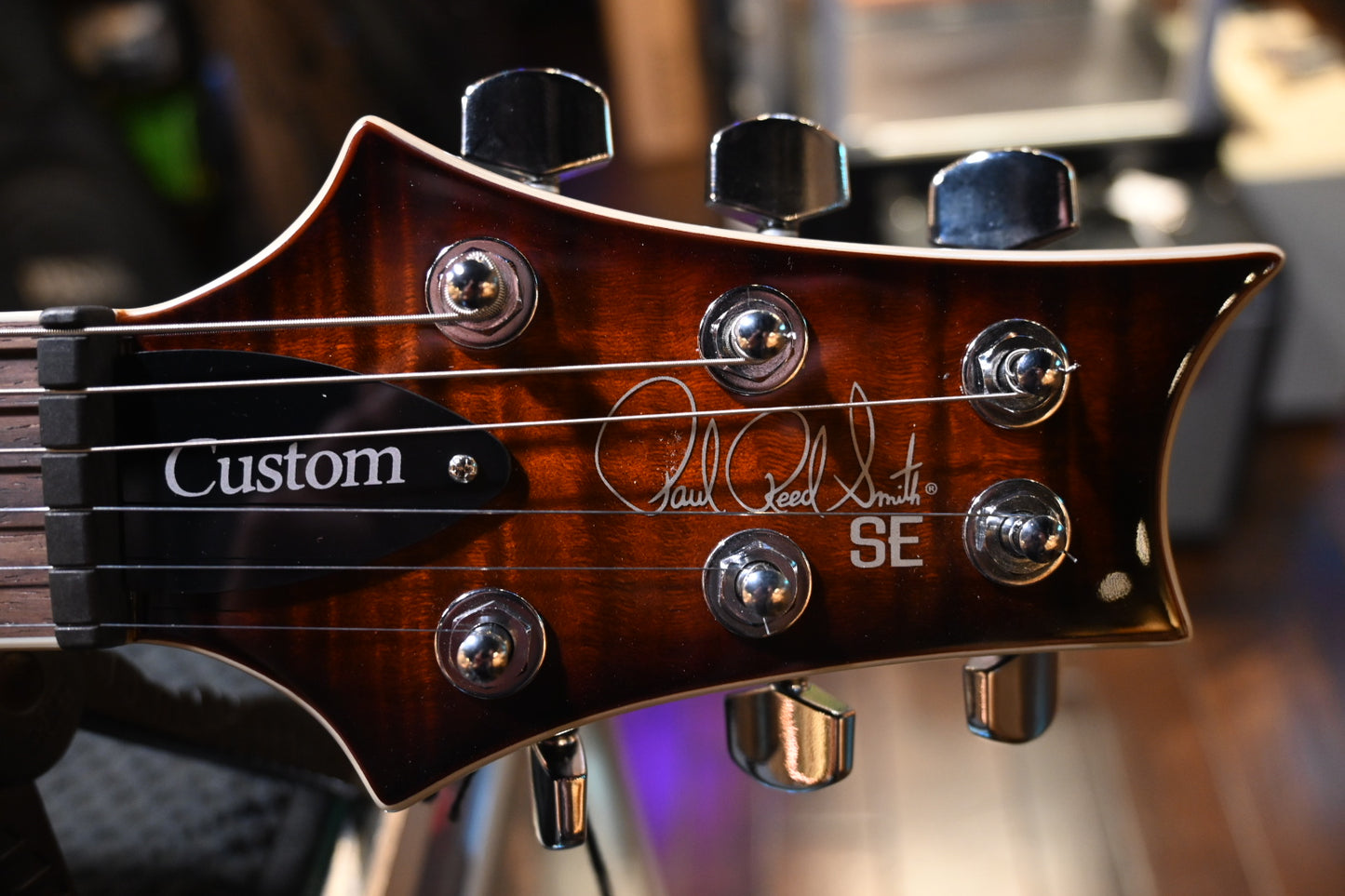 PRS SE Custom 24 Semi-Hollow Piezo - Orange Tiger Smokeburst Guitar #1698 - Danville Music
