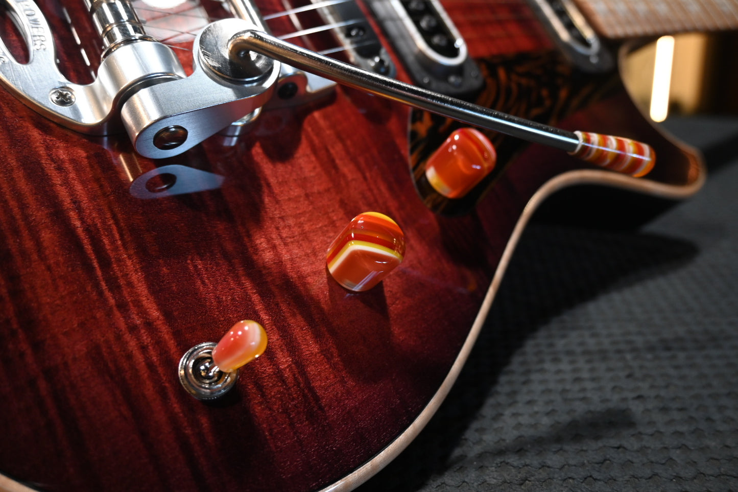 Powers Electric A-Type Select Maple PF42 CamTail - Cabernet Red Guitar #A701 - Danville Music