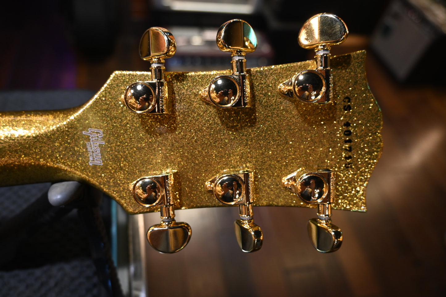 Gibson Custom Shop Les Paul Custom 2024 M2M - Gold Sparkle Guitar #1715