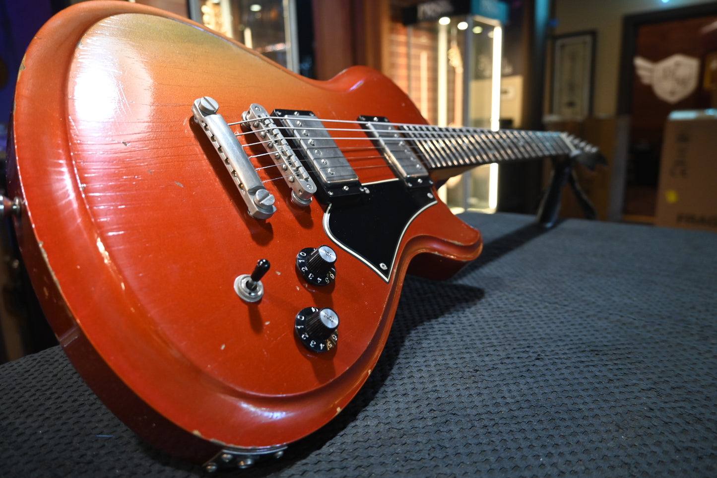 Novo Nucleus Solus H2 - Faded Sparkling Burgundy Guitar #1145 - Danville Music