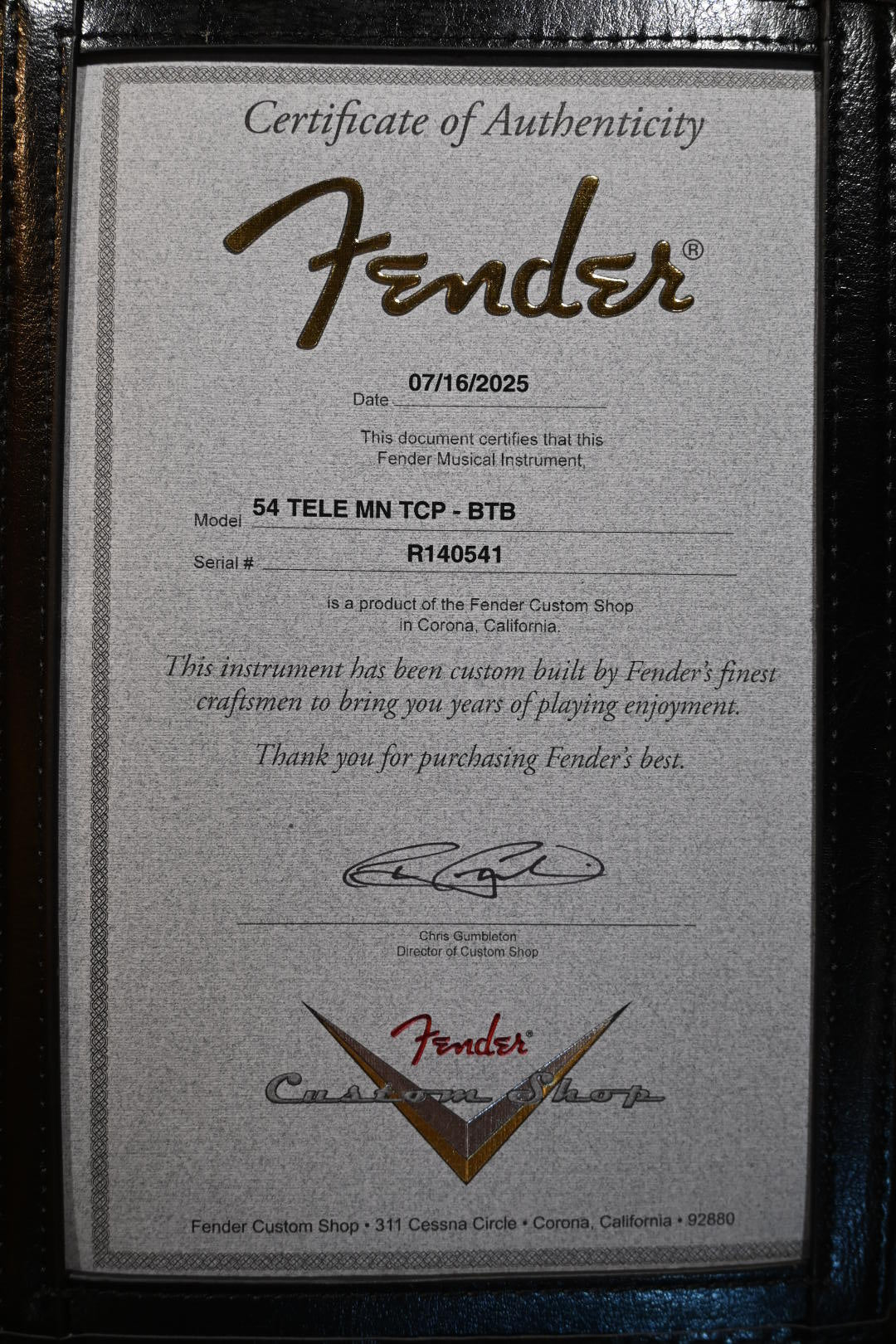 Fender Custom Shop 1954 Telecaster MN Time Capsule - Butterscotch Blonde Guitar #0541