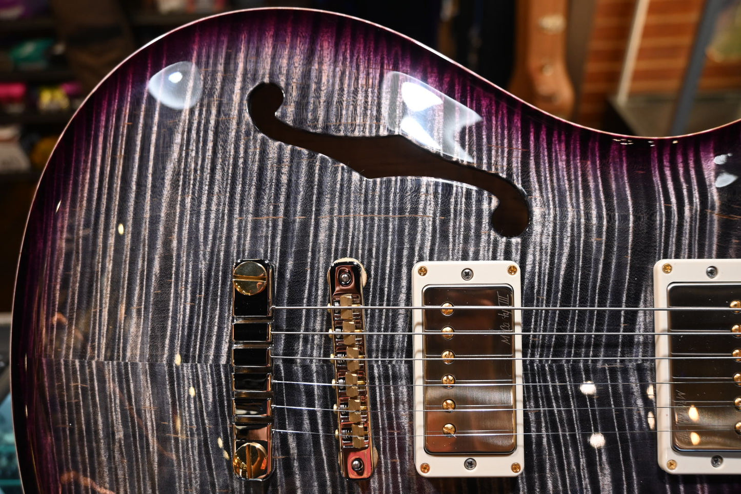PRS Wood Library McCarty 594 Hollowbody II 10-Top - Charcoal Purple Burst Guitar #3511