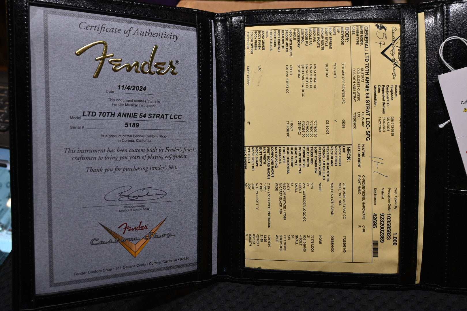 Fender Custom Shop LTD 70th Anniversary 1954 Stratocaster DLX Closet Classic - Seafoam Green Guitar #5189 - Danville Music
