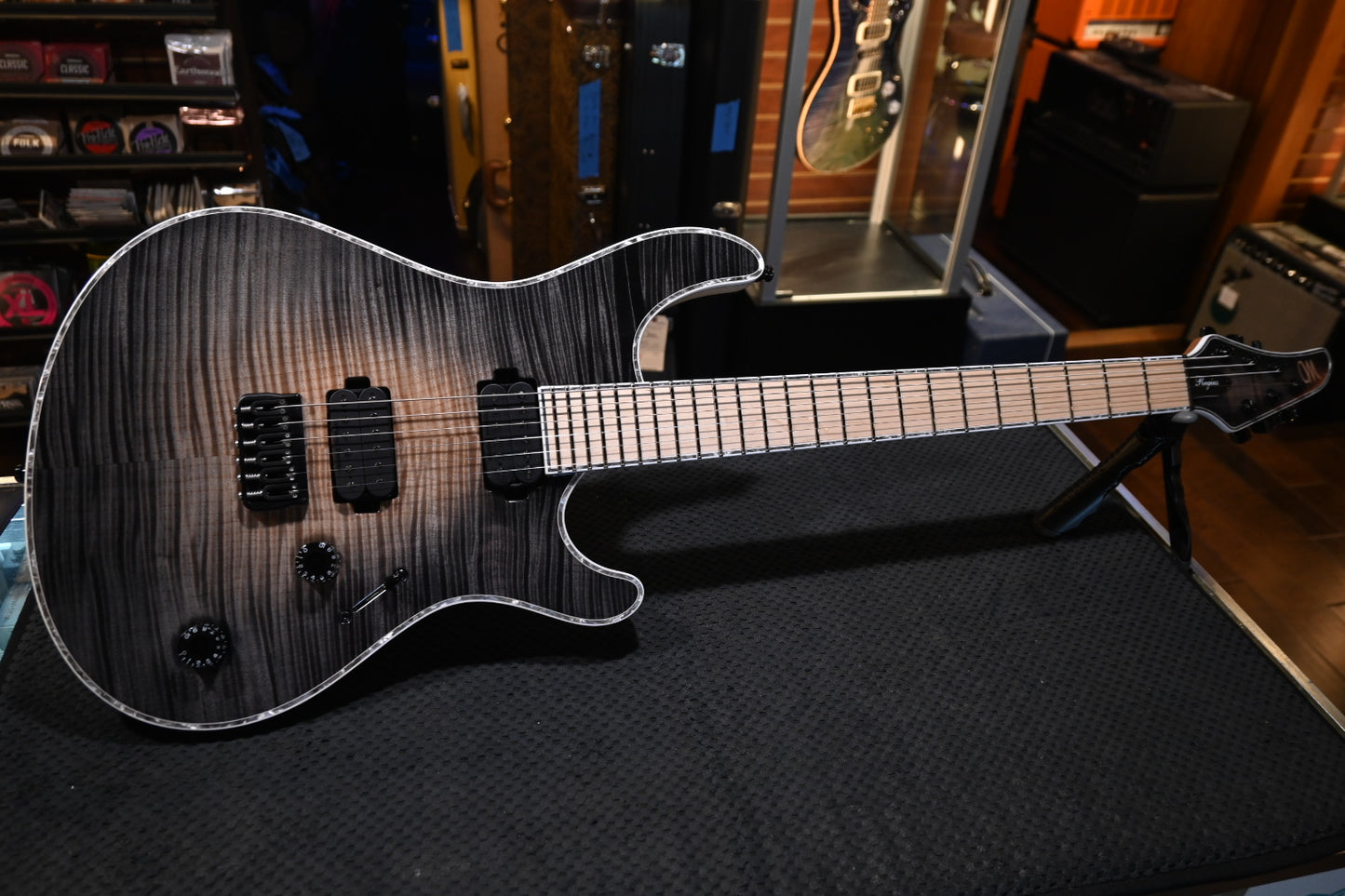 Mayones Regius 6 2022 - Trans Natural Fade Black Burst Guitar #9746
