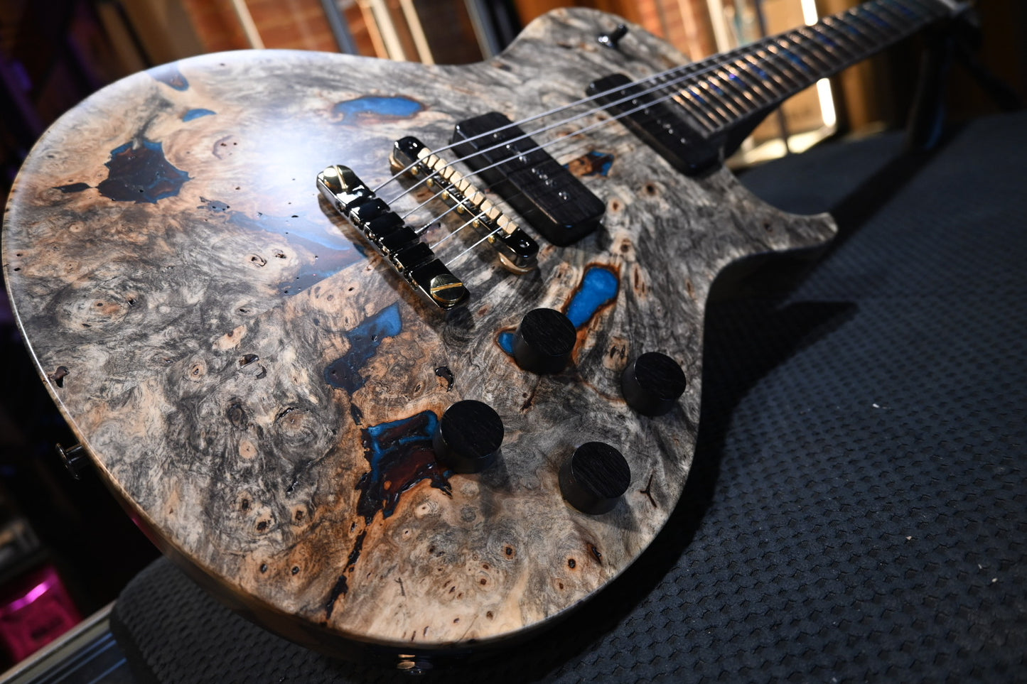 PRS Private Stock McCarty SC 594 Single-Cut Buckeye Burl “White Walker” - Blue Resin Fill Guitar #10496 - Danville Music