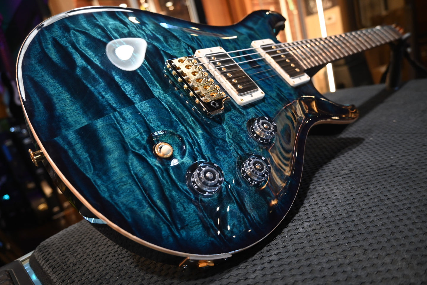 PRS Wood Library DGT 10-Top Quilt Brazilian Rosewood - Cobalt Blue Guitar #0078 - Danville Music