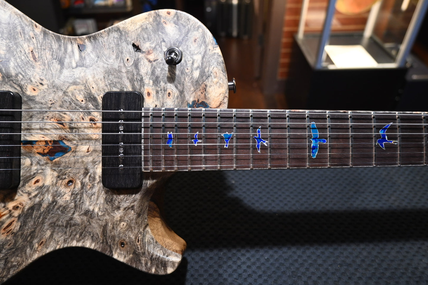 PRS Private Stock McCarty SC 594 Single-Cut Buckeye Burl “White Walker” - Blue Resin Fill Guitar #10496 - Danville Music