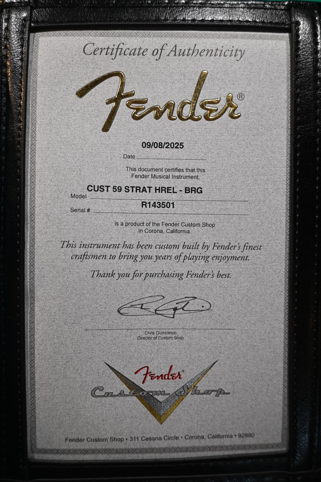 Fender Custom Shop Custom 1959 Stratocaster Heavy Relic - British Racing Green Guitar #3501