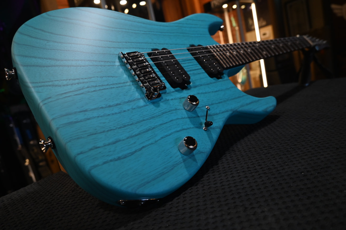 Tom Anderson Li’l Angel Player - Satin Translucent Cotton Candy Blue Dark Grain Guitar #124A - Danville Music