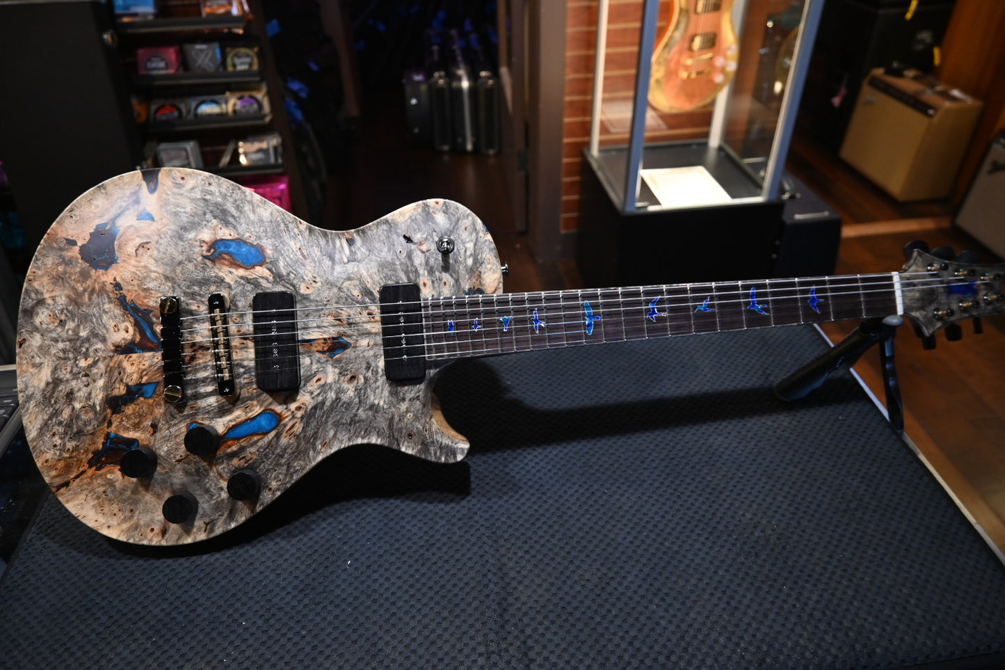 PRS Private Stock McCarty SC 594 Single-Cut Buckeye Burl “White Walker” - Blue Resin Fill Guitar #10496 - Danville Music