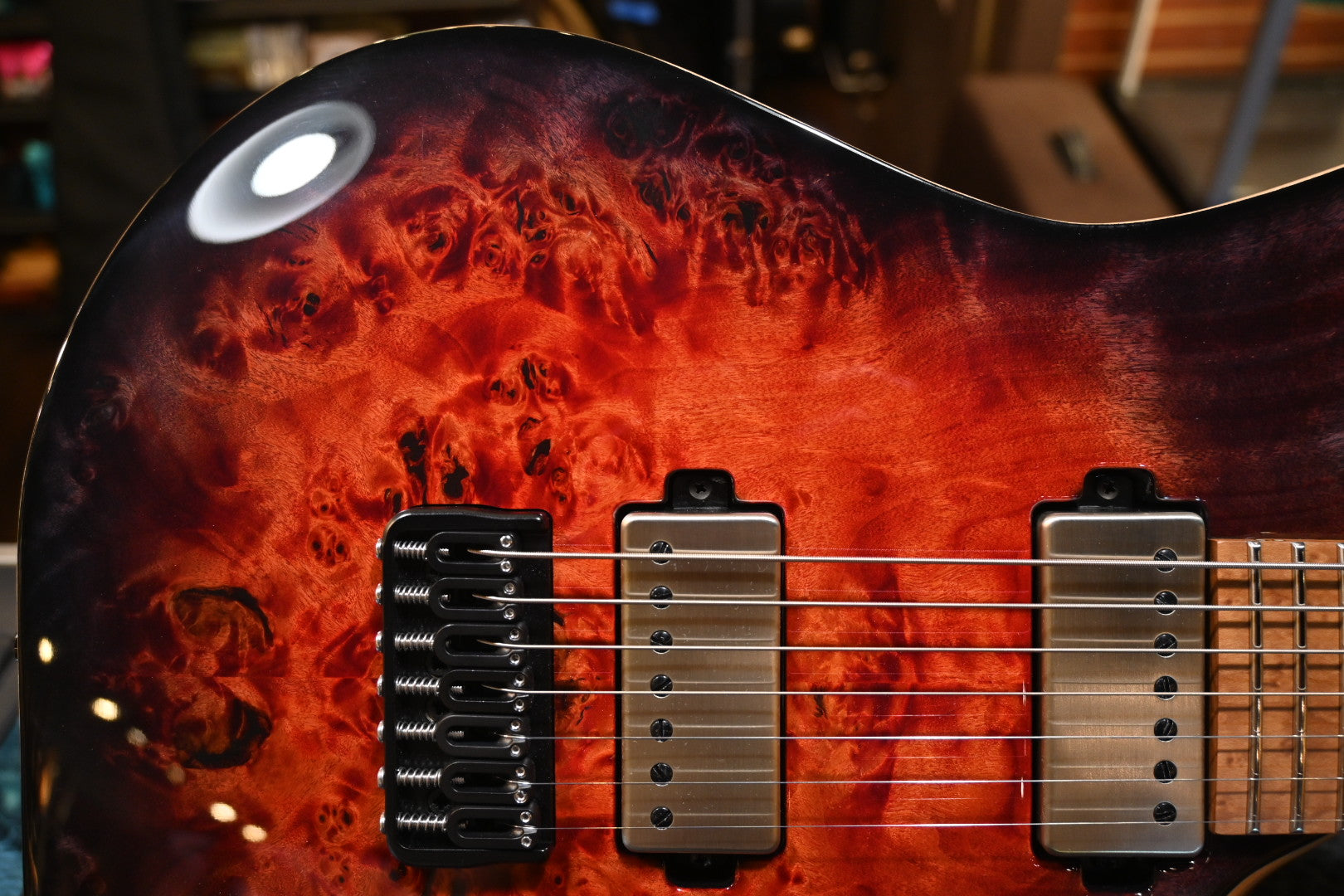 Mayones Duvell Elite 7 - Transparent Red Purple Burst Guitar #8467 - Danville Music