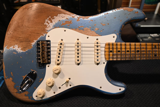 Fender Custom Shop LTD Red Hot Stratocaster Super Heavy Relic - Super Faded Aged Lake Placid Blue Guitar #0806 - Danville Music
