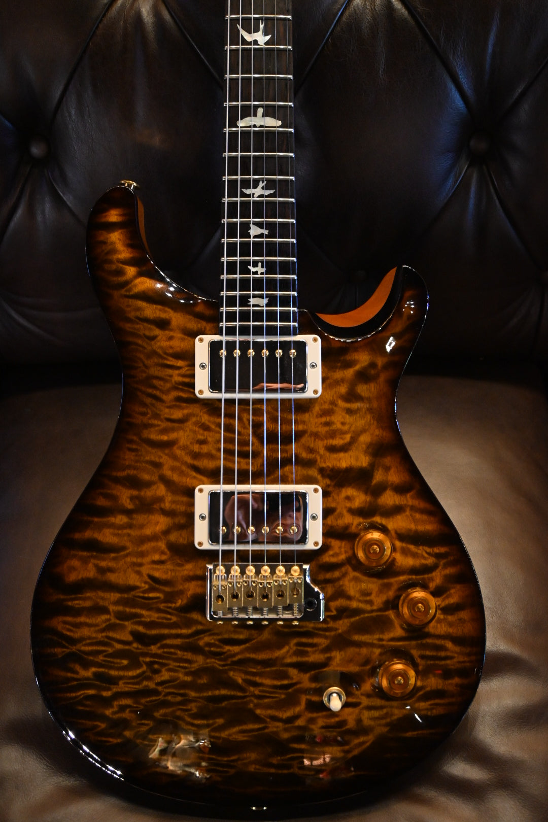 PRS Wood Library DGT 2021 Quilt Brazilian Board - Copperhead Burst Guitar #2279 - Danville Music