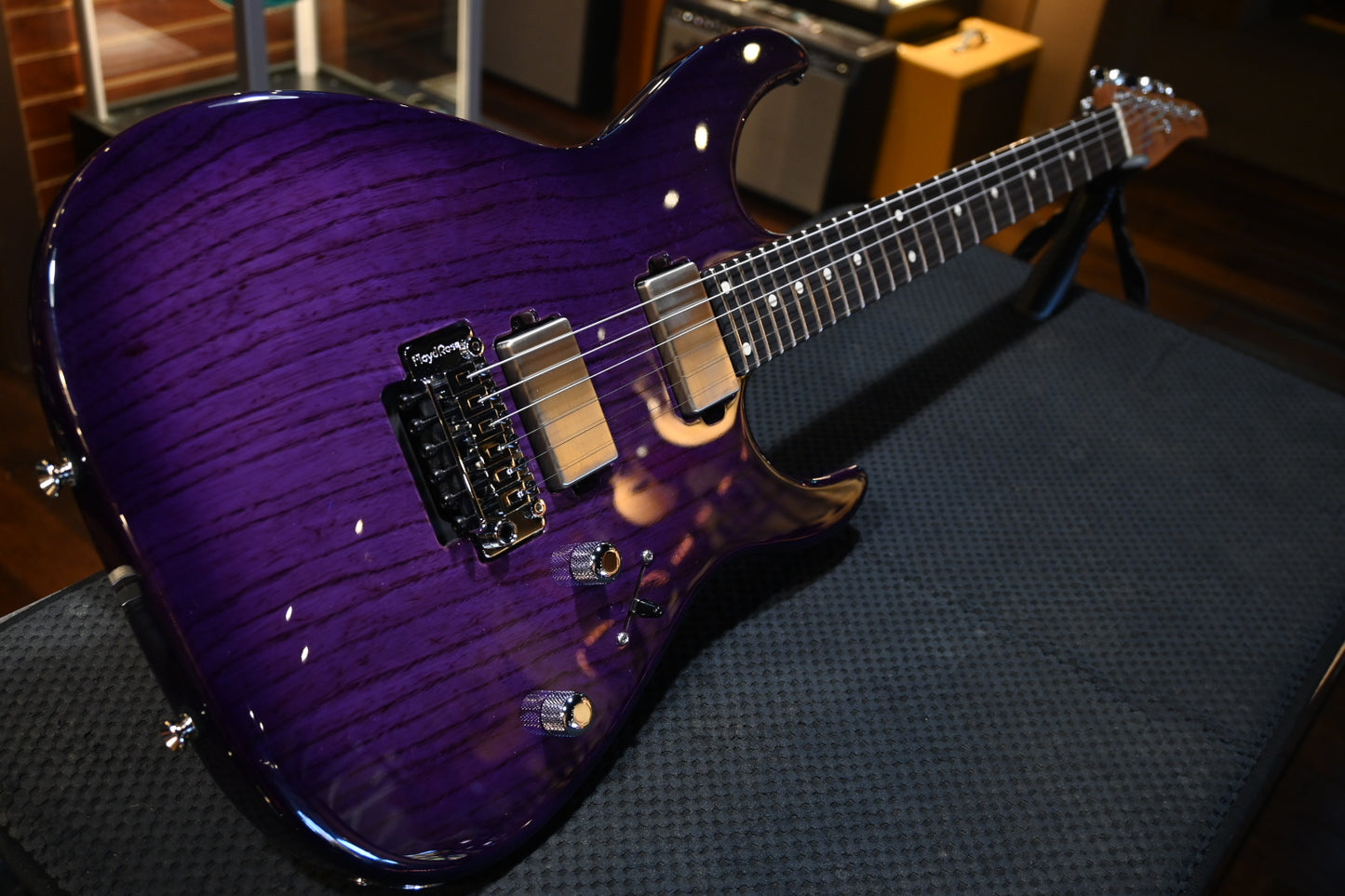 Tom Anderson Angel Player - Natural Purple Burst Dark Grain Guitar #623P - Danville Music