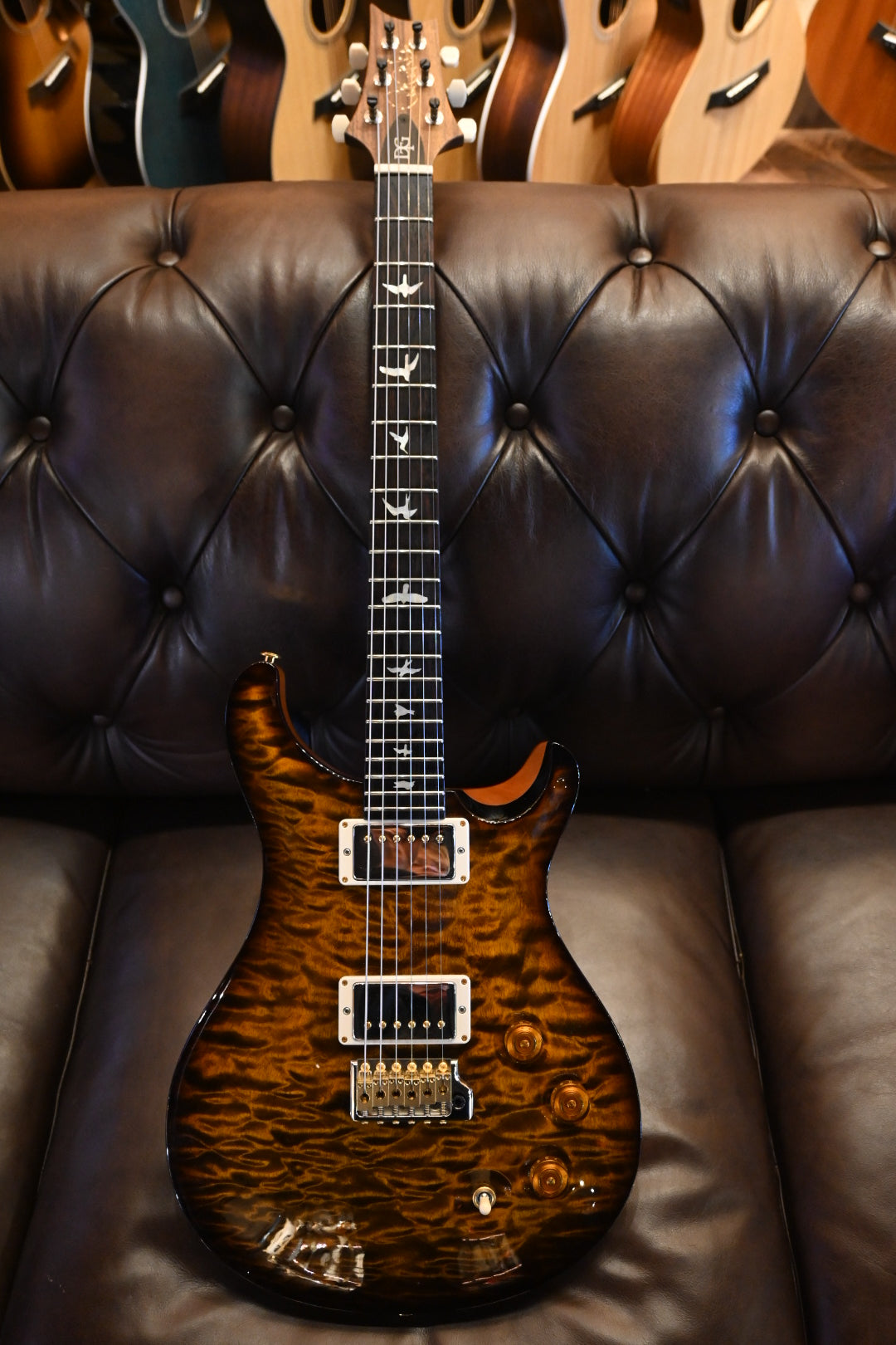 PRS Wood Library DGT 2021 Quilt Brazilian Board - Copperhead Burst Guitar #2279 - Danville Music
