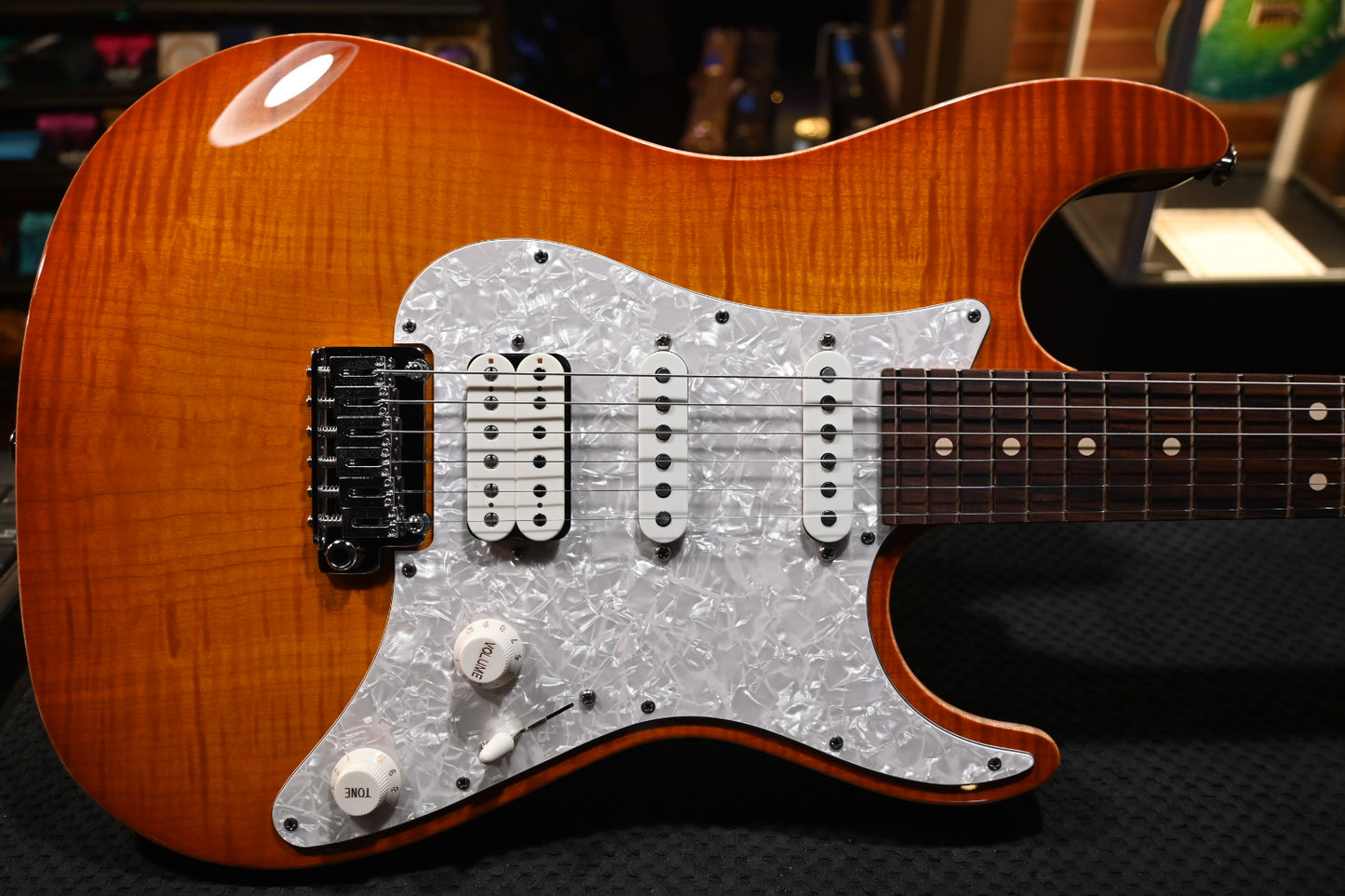 Suhr Standard Plus Pau Ferro - Trans Honey Amber Burst Guitar #6165 - Danville Music