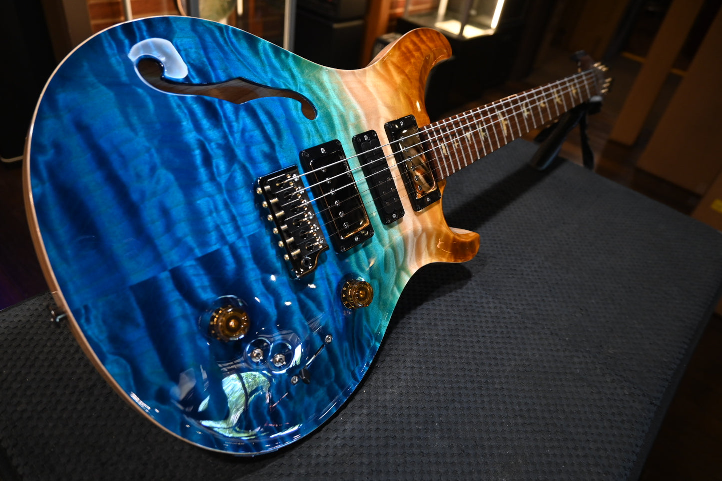 PRS Wood Library Special Semi-Hollow Danville Music 35th Anniversary Artist Top - Beach Fade Guitar #5858