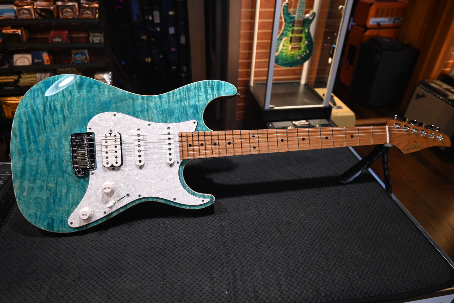 Suhr Standard Plus Roasted Maple - Bahama Blue Guitar #6155 - Danville Music