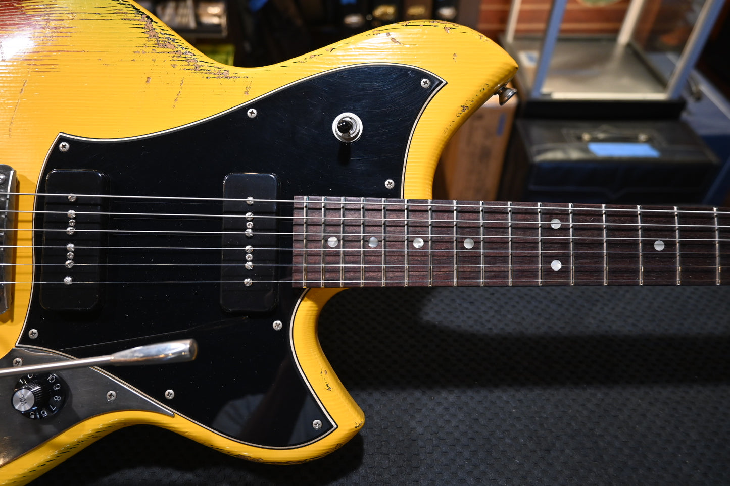 Novo Serus J - Vandalism Yellow over ‘64 3-stone Burst Guitar #5107