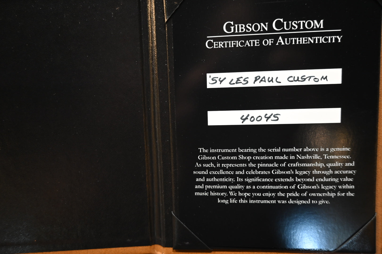 Gibson Custom Shop 1954 Les Paul Custom 2020 Relic - Ebony Guitar #0045 - Danville Music