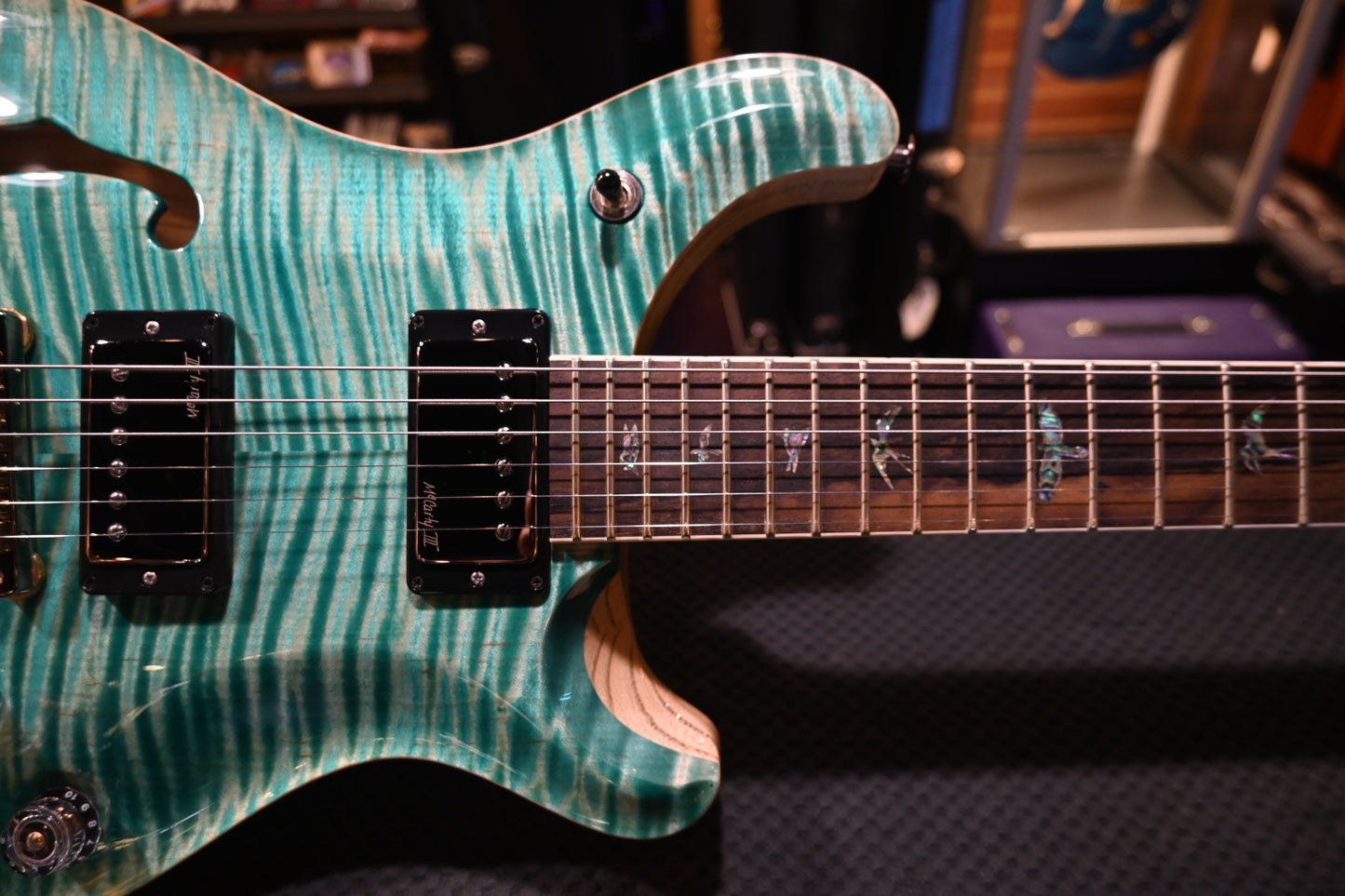 PRS Wood Library McCarty 594 Semi-Hollow Danville Music 35th Anniversary Artist Top - Bahamian Blue Guitar #8198 - Danville Music