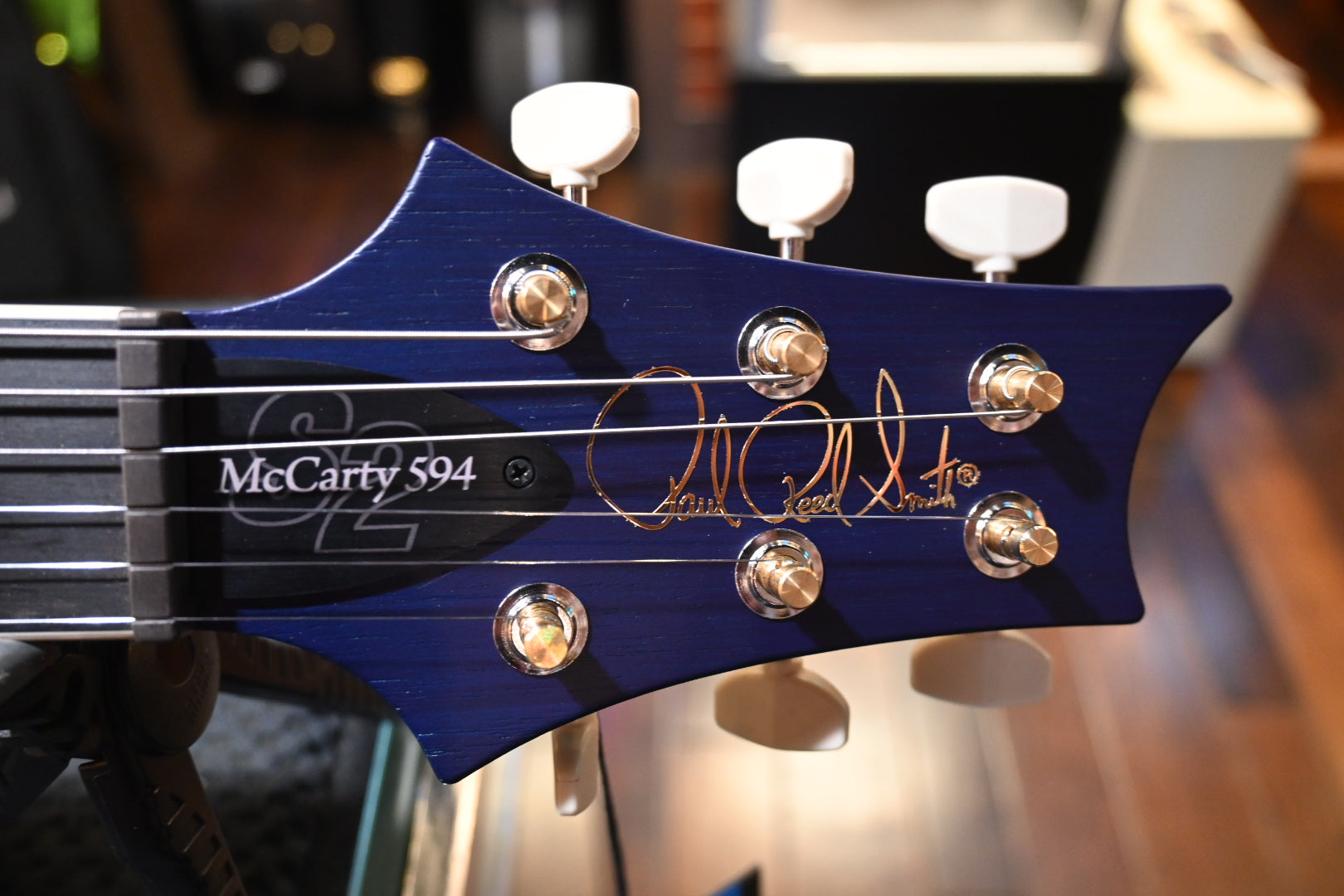 PRS Wood Library S2 McCarty SC 594 Single-Cut Quilt - Faded Gray Black Blue Burst Guitar #8896 - Danville Music