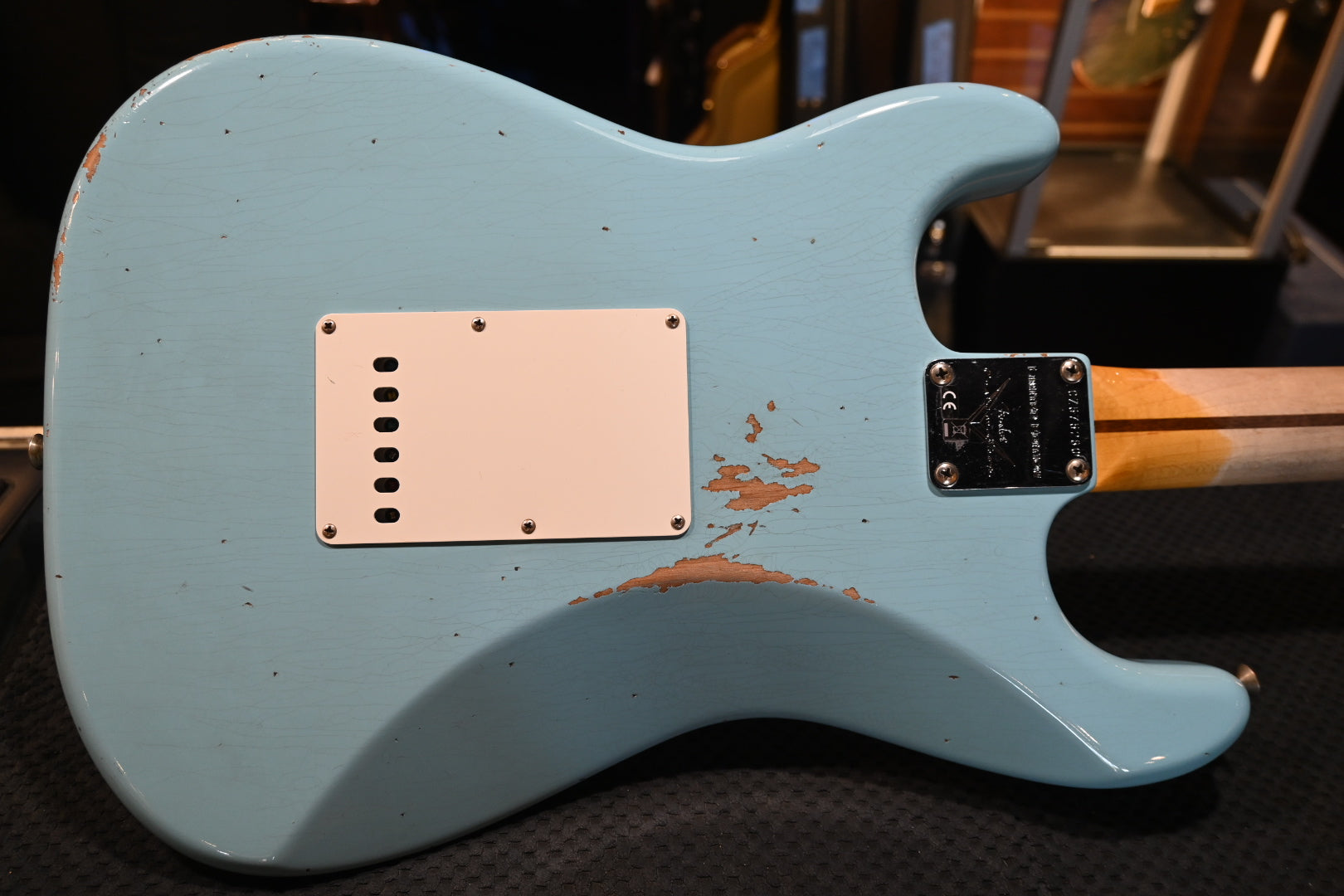 Fender Custom Shop 1957 Limited Stratocaster Relic 2023 - Faded Aged Daphne Blue Guitar #5280 - Danville Music