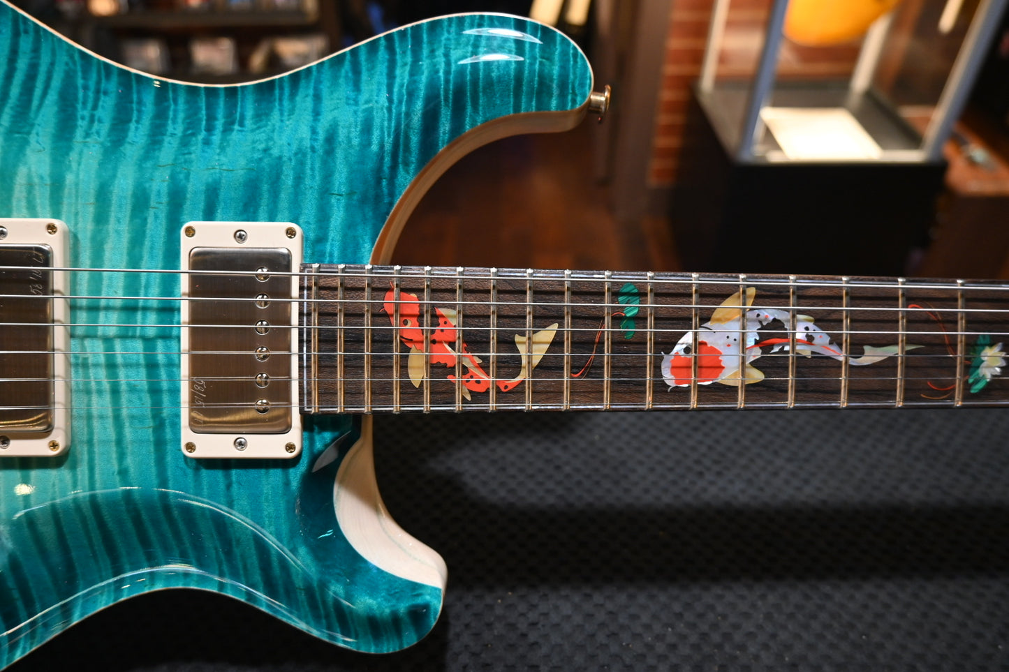 PRS Private Stock Custom 24 Koi Inlay - Bahamian Blue Glow Guitar #10498 - Danville Music
