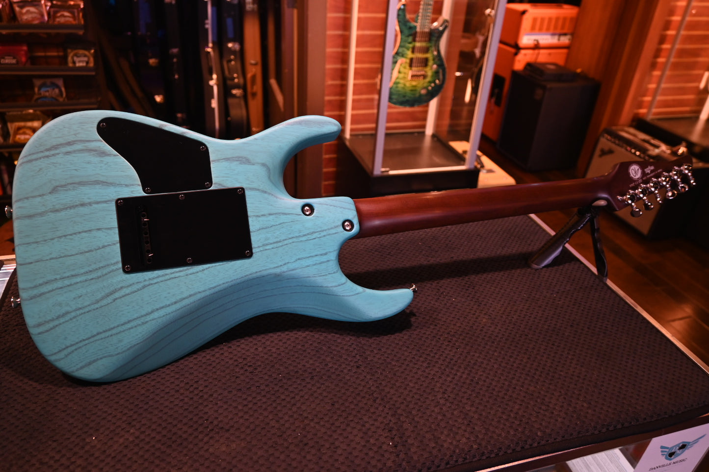 Tom Anderson Li’l Angel Player - Satin Translucent Cotton Candy Blue Dark Grain Guitar #124A - Danville Music